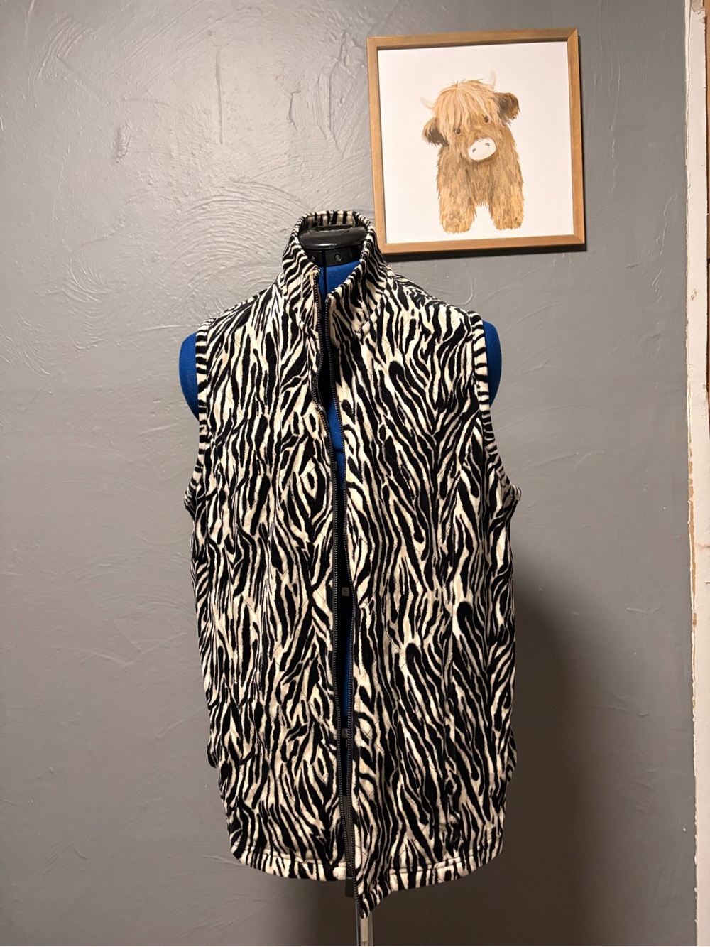 Chico's Weekends Zebra Trim Pullover in Black and White